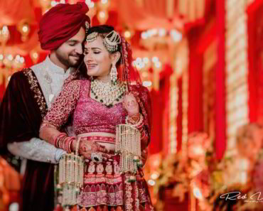 Indian wedding theme, with couple posing for a photoshoot