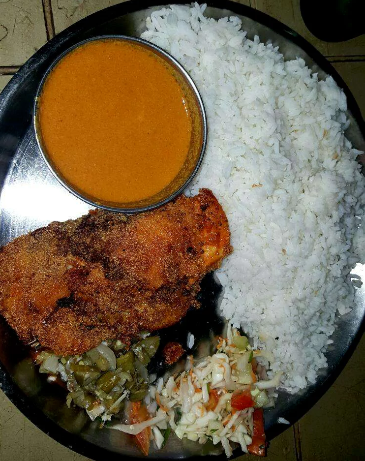 Fish Curry Rice at Dhananjay's Baga Goa