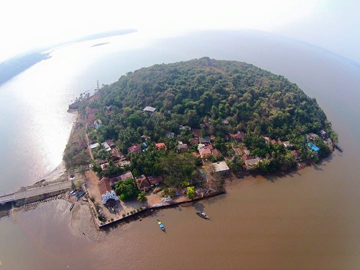Aerial View of the Sao Jacinto Island, Goa