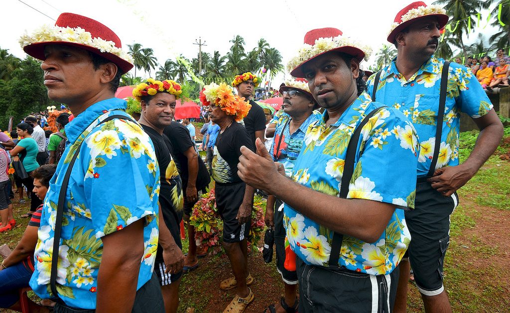 Floral dress up for the Sao Joao Festival in Goa