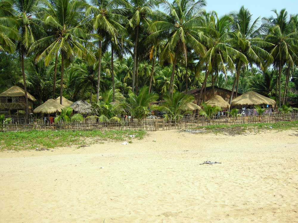 The beautiful beach huts on Polem, Goa