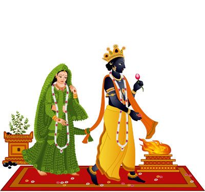 Brinda and Lord Krishna Incarnation of Lord Vishnu)